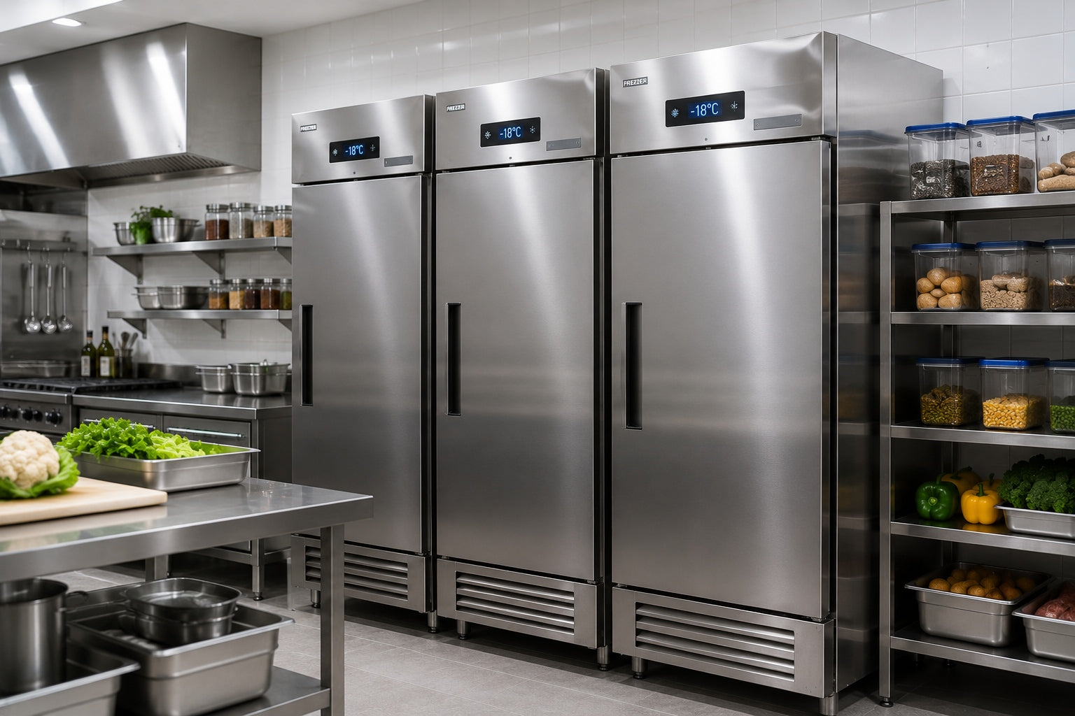 Upright freezers