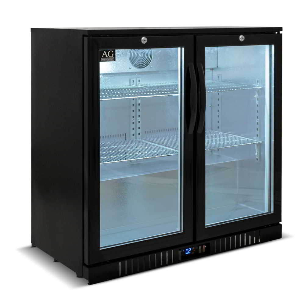 AG BEER2 – Twin Door Bar Fridge - Black Body & Doors