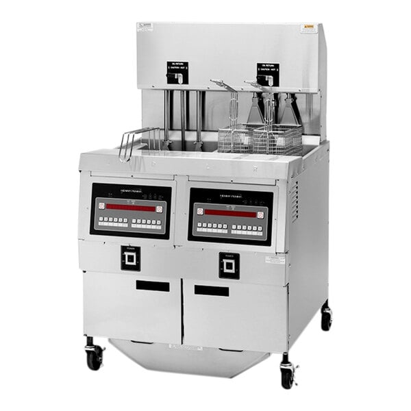 Henny Penny OEA 322 – 8000 controller – Electric – Two Well Filter Fryer Auto Lift