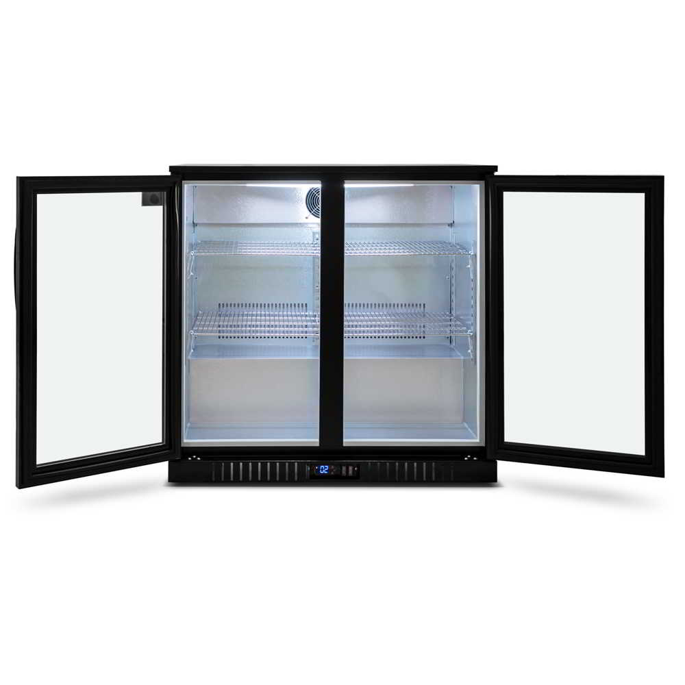 AG BEER2 – Twin Door Bar Fridge - Black Body & Doors