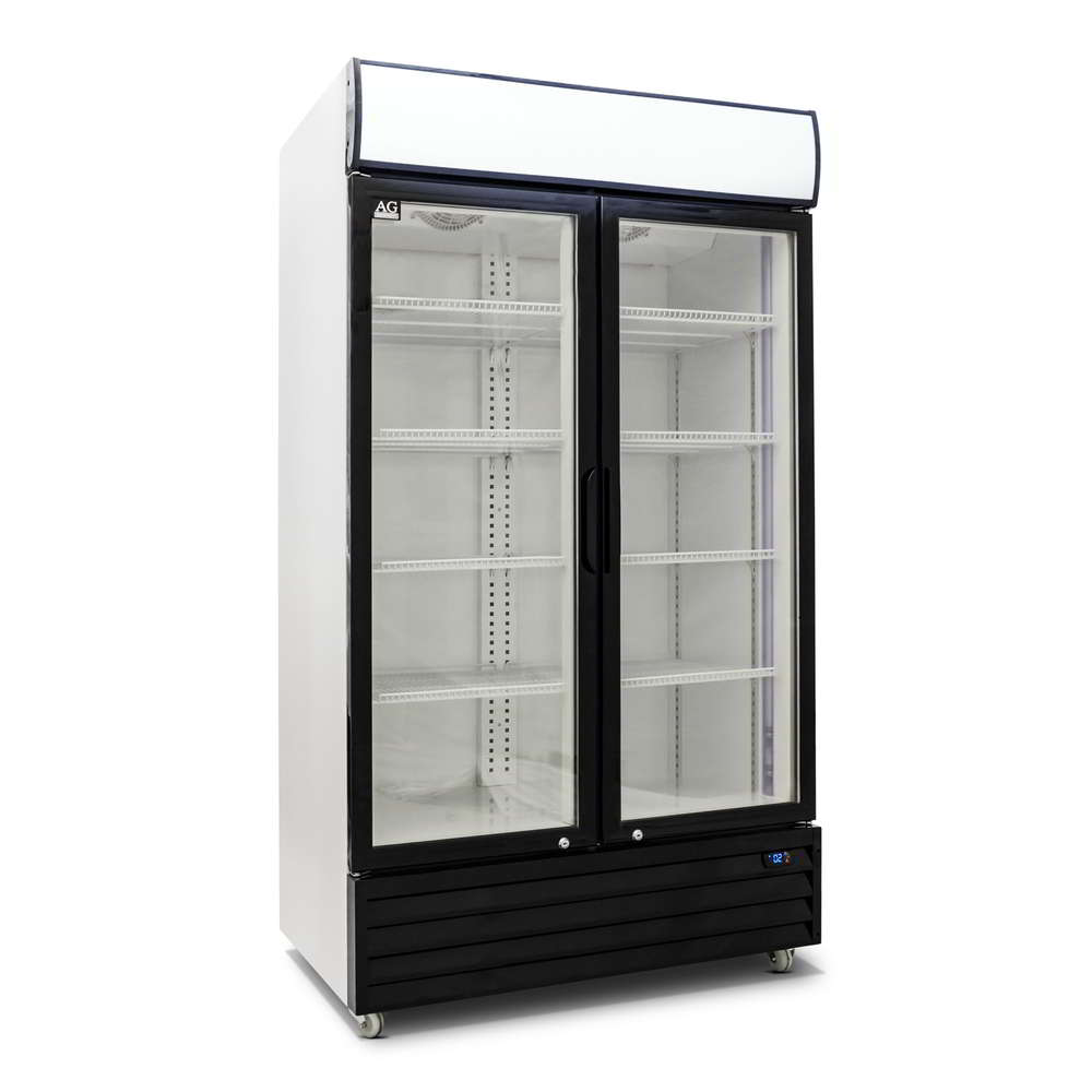 AG CU800TNG – 800L Double Door Upright Display Fridge - Glass Door