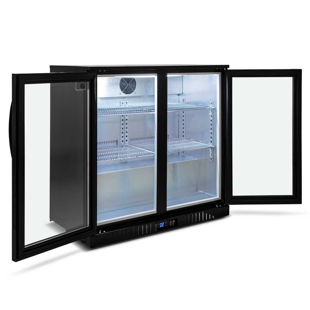 AG BEER2 – Twin Door Bar Fridge - Black Body & Doors