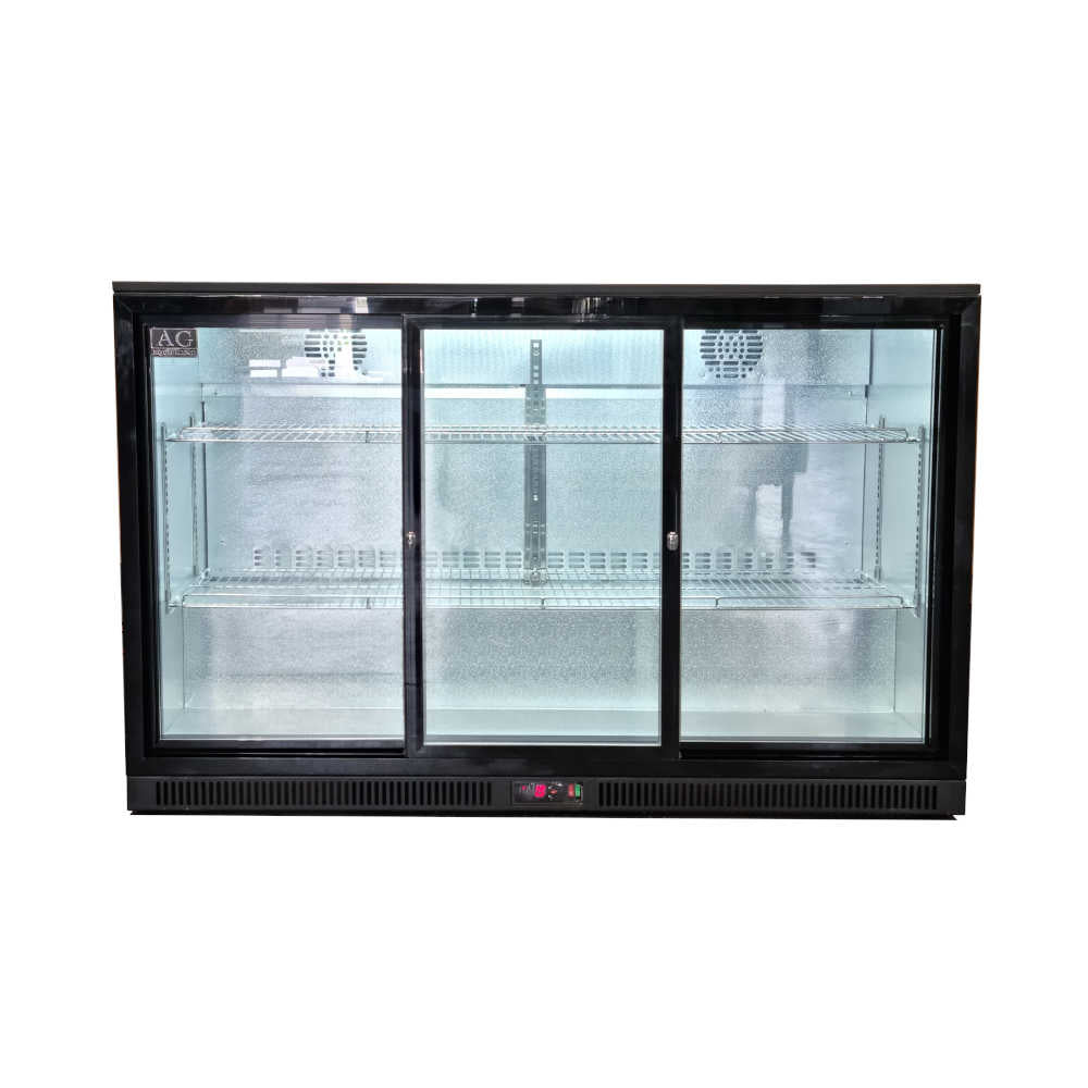 AG BEER3-SD – Three Door Bar Fridge - Black Body & Doors