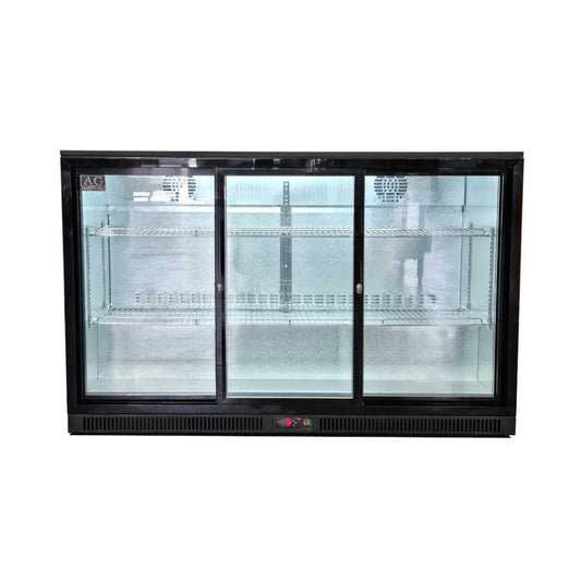AG BEER3-SD – Three Door Bar Fridge - Black Body & Doors