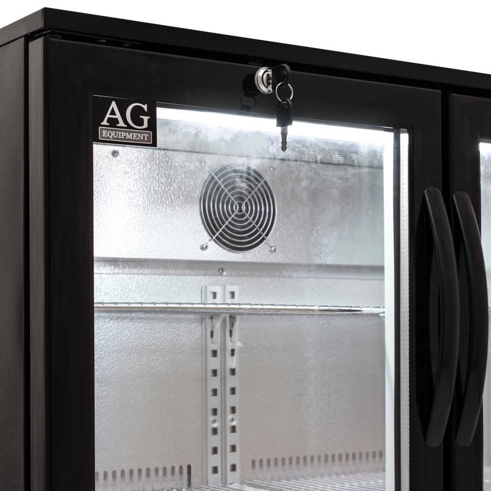 AG BEER2 – Twin Door Bar Fridge - Black Body & Doors
