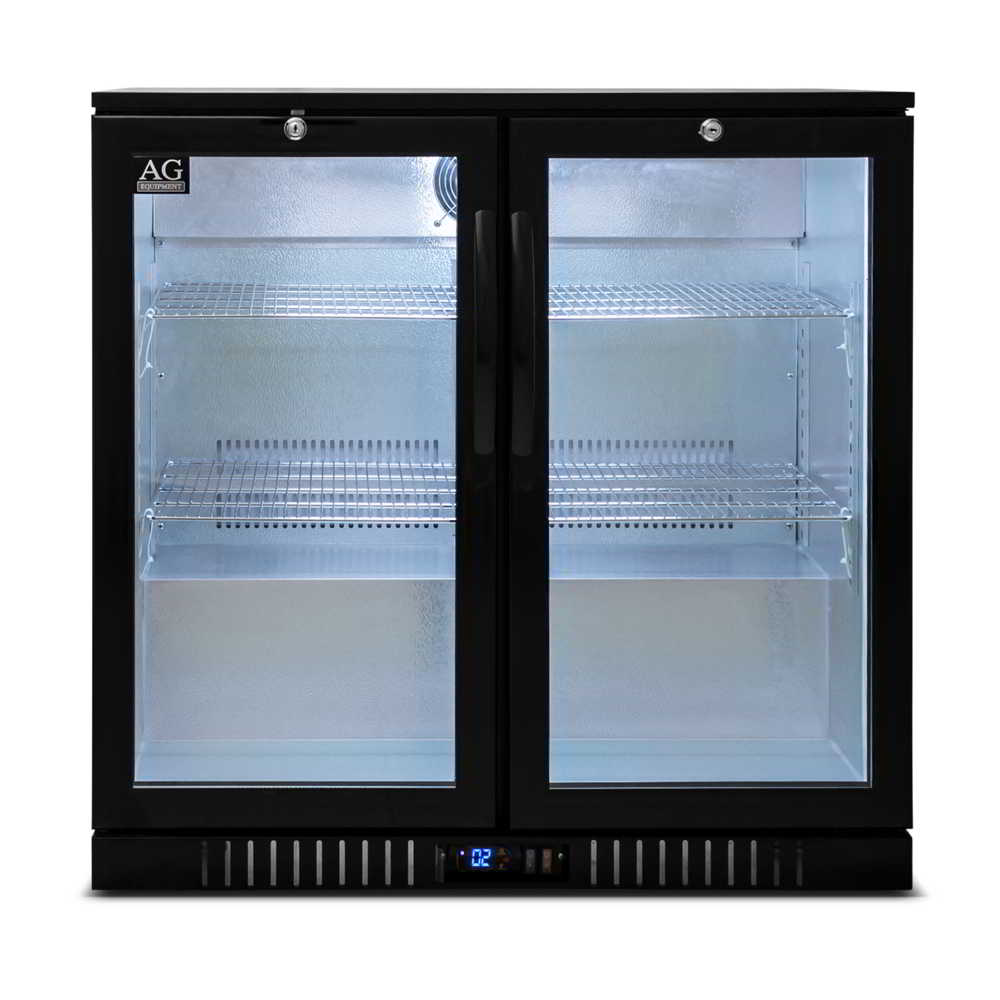 AG BEER2 – Twin Door Bar Fridge - Black Body & Doors