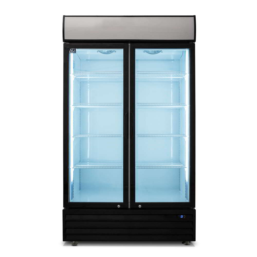 AG CU800TNG – 800L Double Door Upright Display Fridge - Glass Door