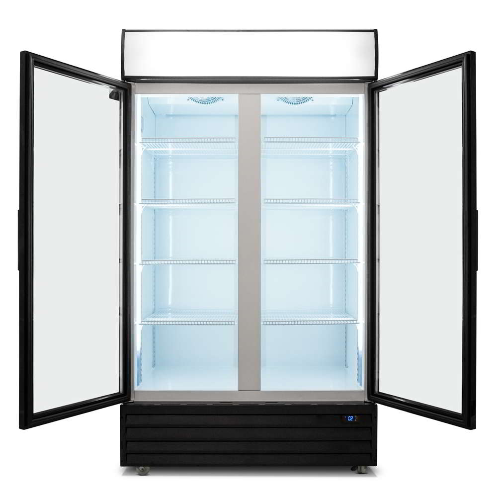 AG CU800TNG – 800L Double Door Upright Display Fridge - Glass Door