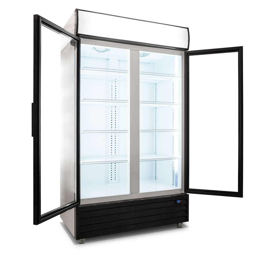 AG CU800TNG – 800L Double Door Upright Display Fridge - Glass Door