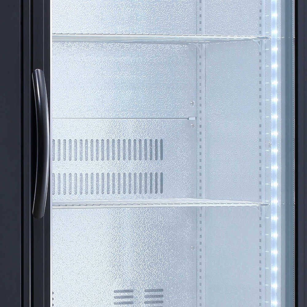 AG B300G – 300L Upright Glass Door Display / Backbar Fridge - Black