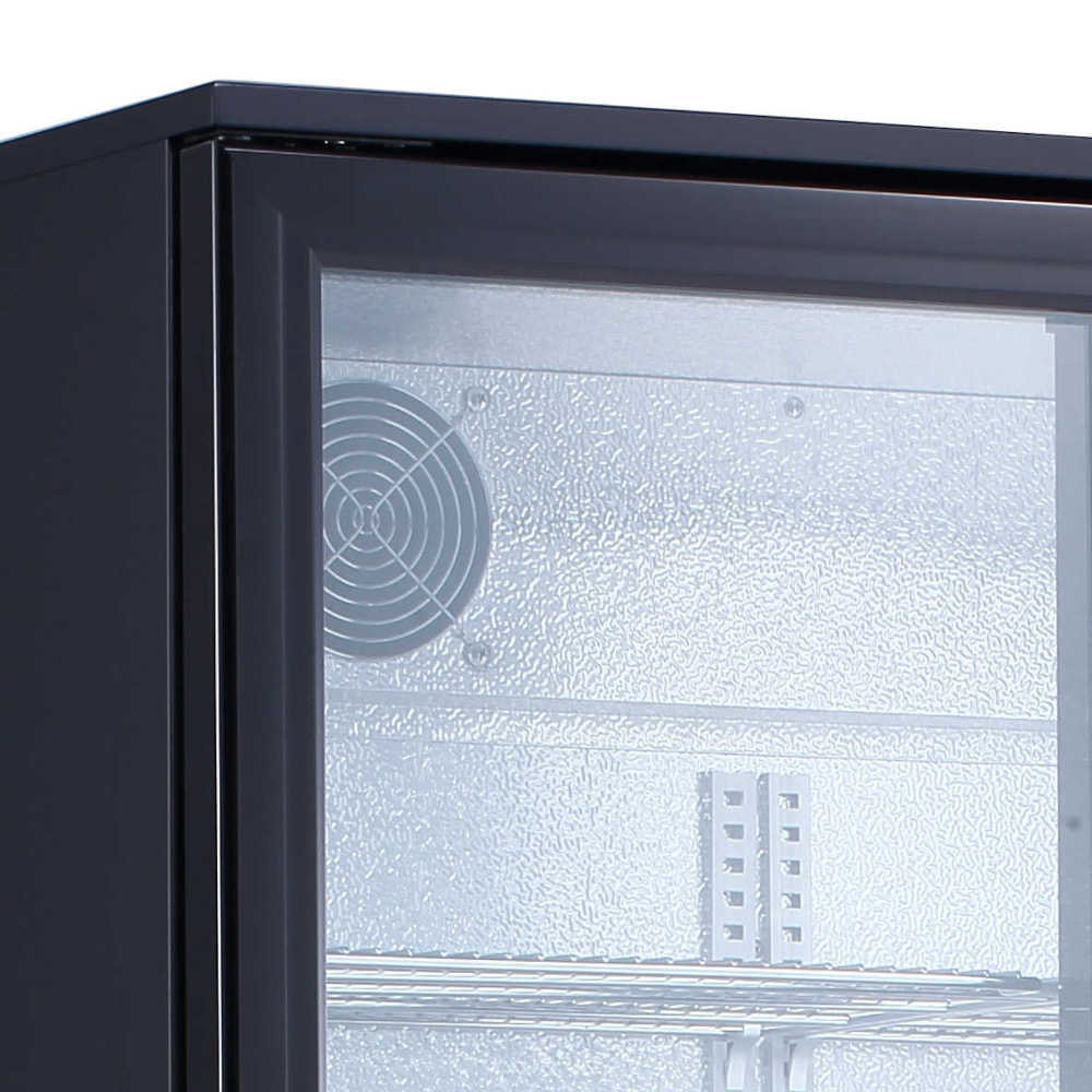 AG B500G – 477L Upright Double Glass Door Display / Backbar Fridge - Black