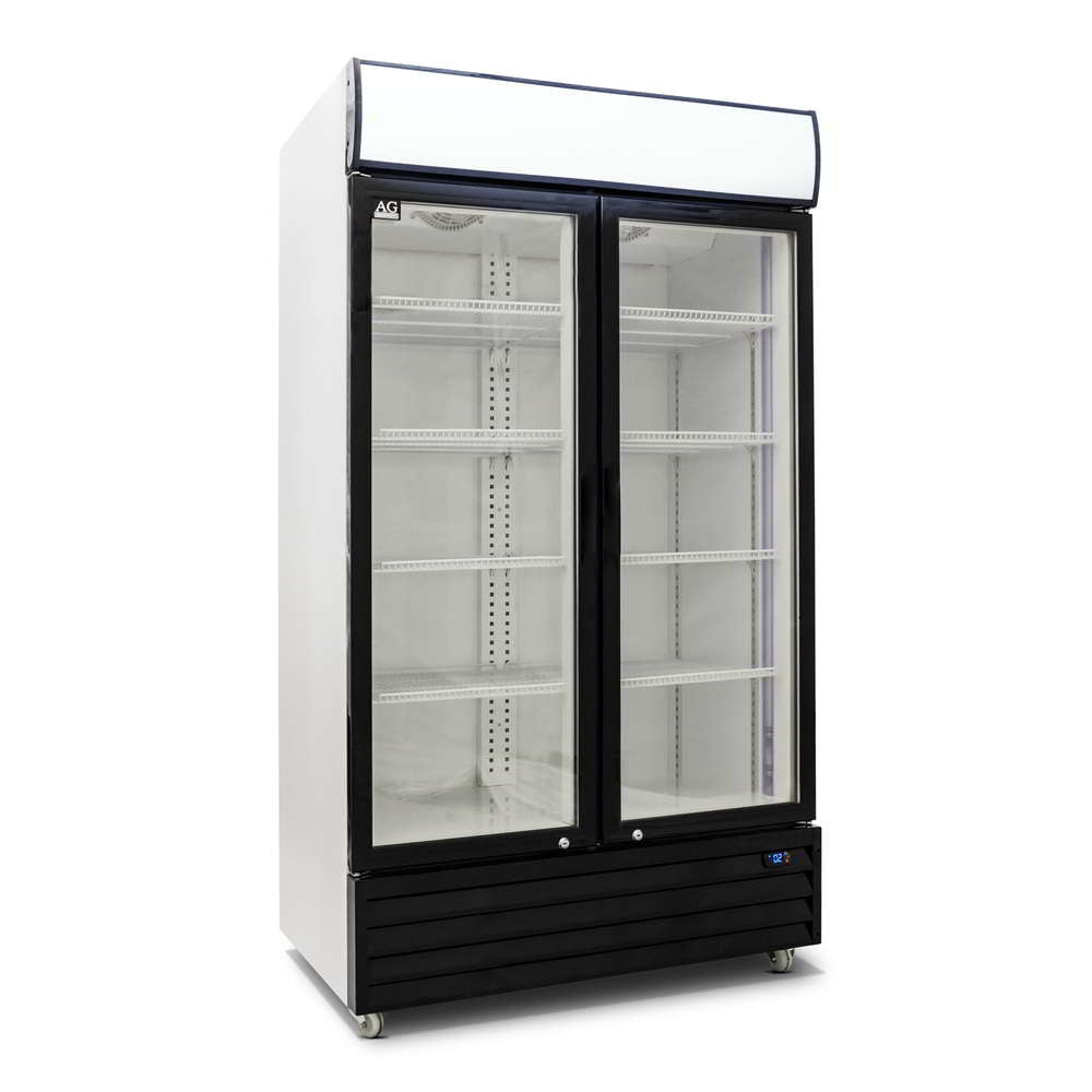AG CU1000TNG – 1000L Double Door Upright Display Fridge - Glass Door
