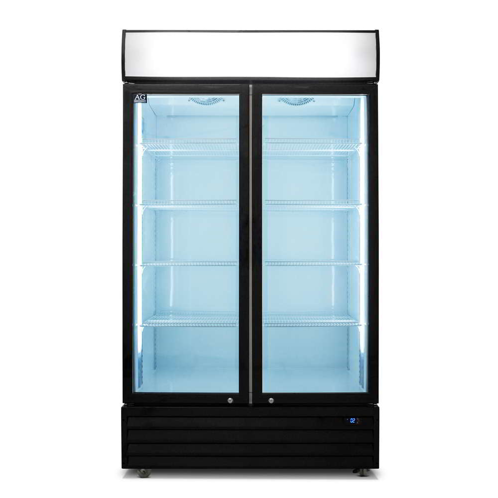 AG CU1000TNG – 1000L Double Door Upright Display Fridge - Glass Door