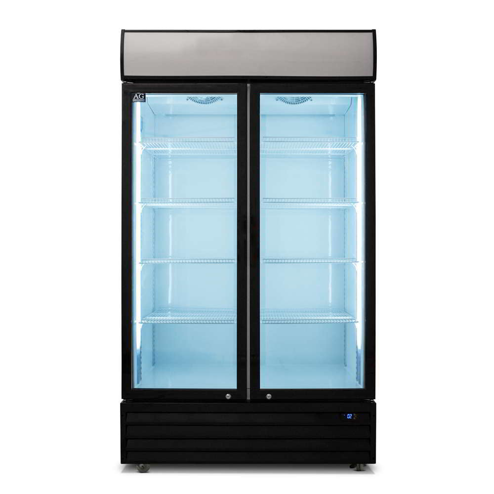 AG CU1000TNG – 1000L Double Door Upright Display Fridge - Glass Door