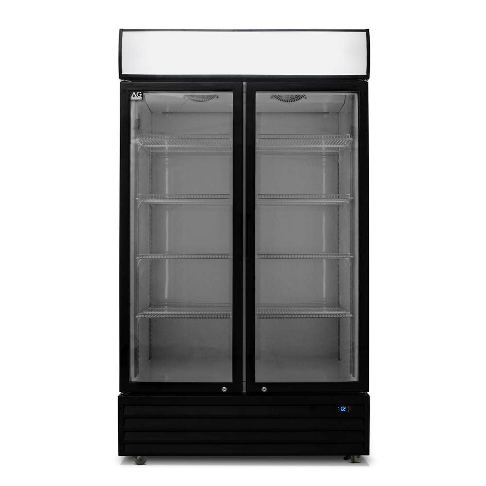 AG CU1000TNG – 1000L Double Door Upright Display Fridge - Glass Door