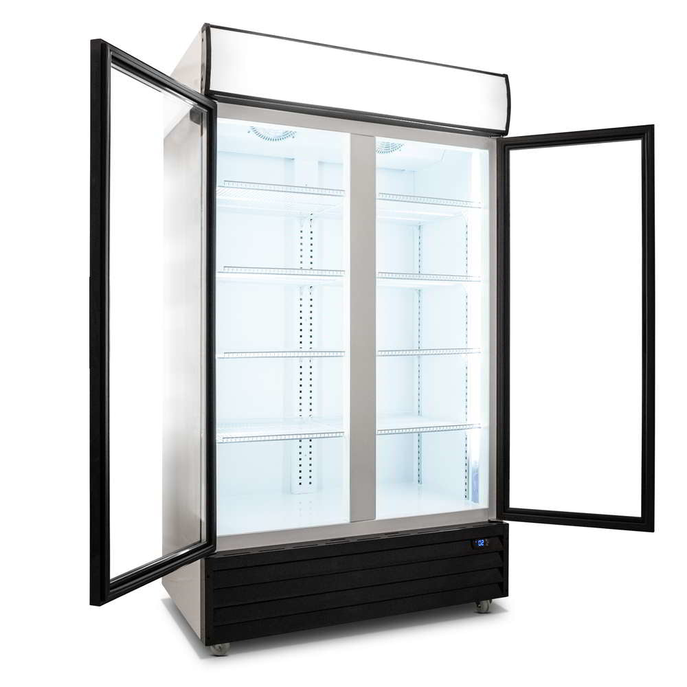 AG CU1000TNG – 1000L Double Door Upright Display Fridge - Glass Door