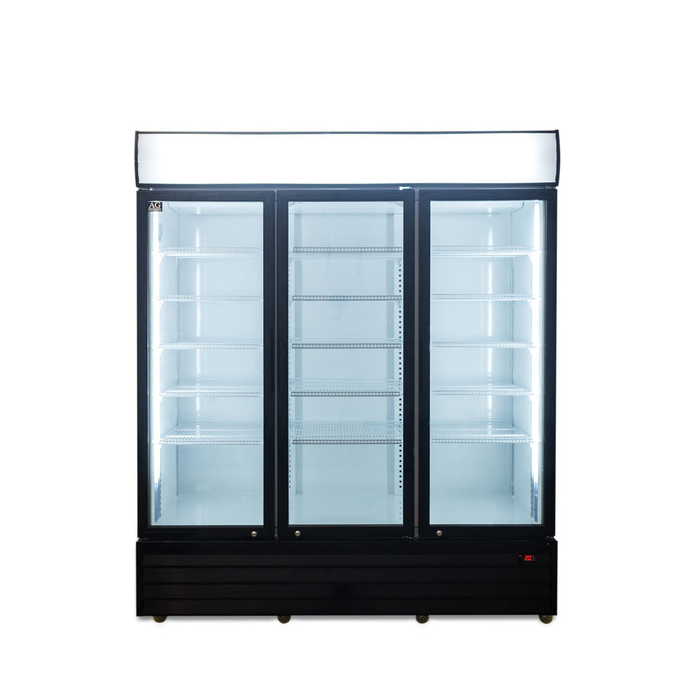 AG CU1500TNG – 1500L Triple Door Upright Display Fridge - Glass Door