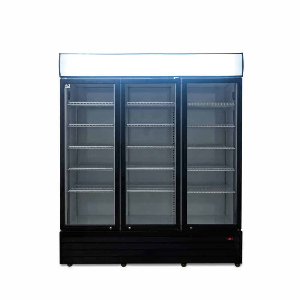 AG CU1500TNG – 1500L Triple Door Upright Display Fridge - Glass Door