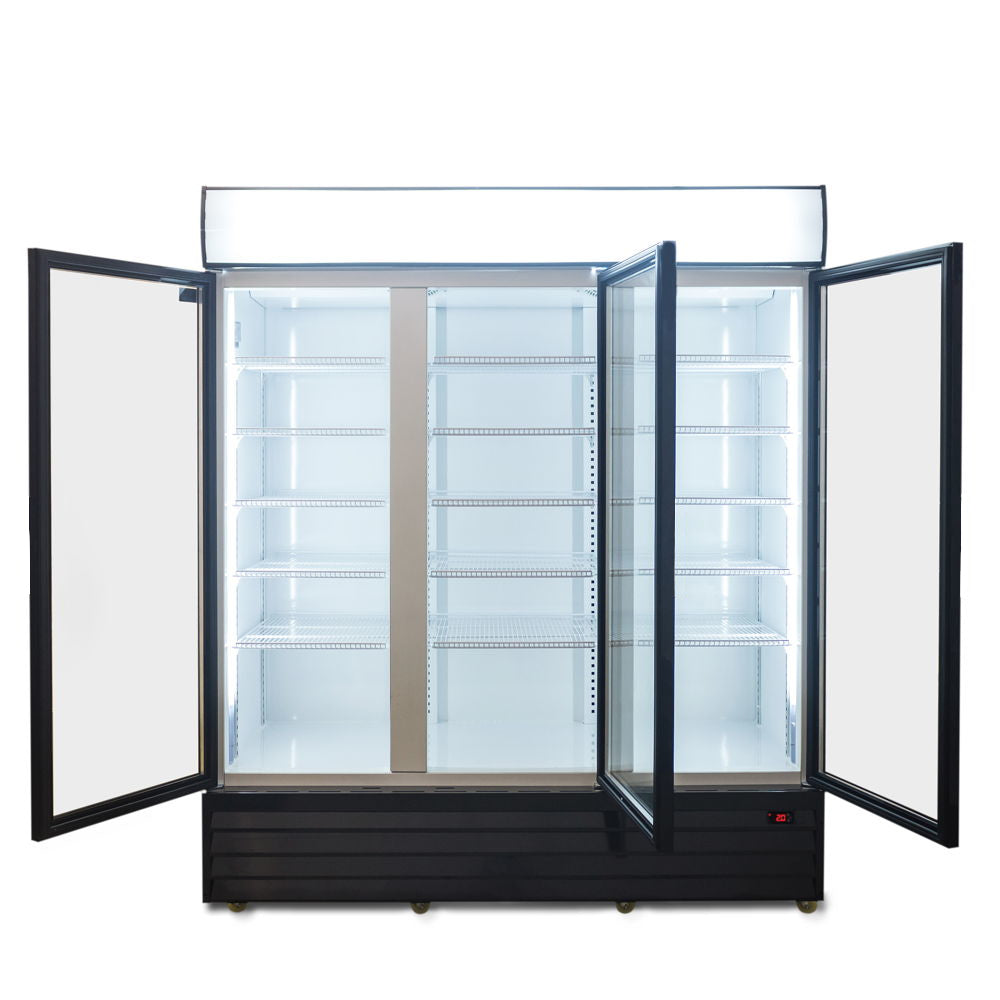 AG CU1500TNG – 1500L Triple Door Upright Display Fridge - Glass Door