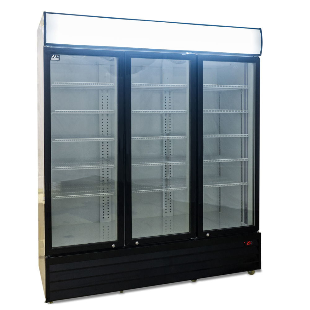 AG CU1500TNG – 1500L Triple Door Upright Display Fridge - Glass Door
