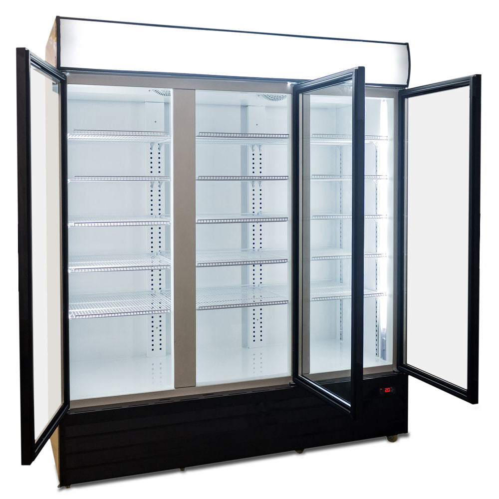AG CU1500TNG – 1500L Triple Door Upright Display Fridge - Glass Door