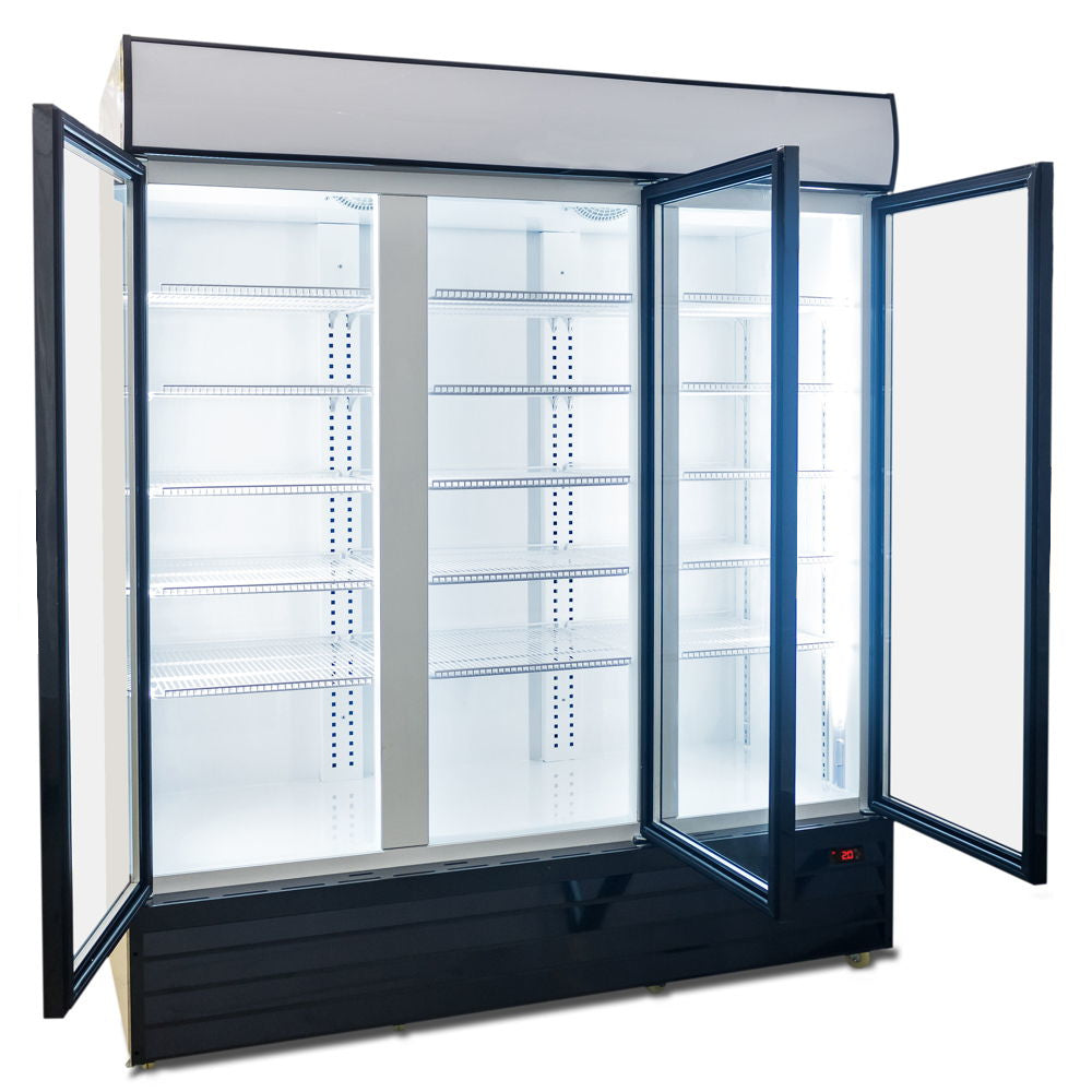 AG CU1500TNG – 1500L Triple Door Upright Display Fridge - Glass Door