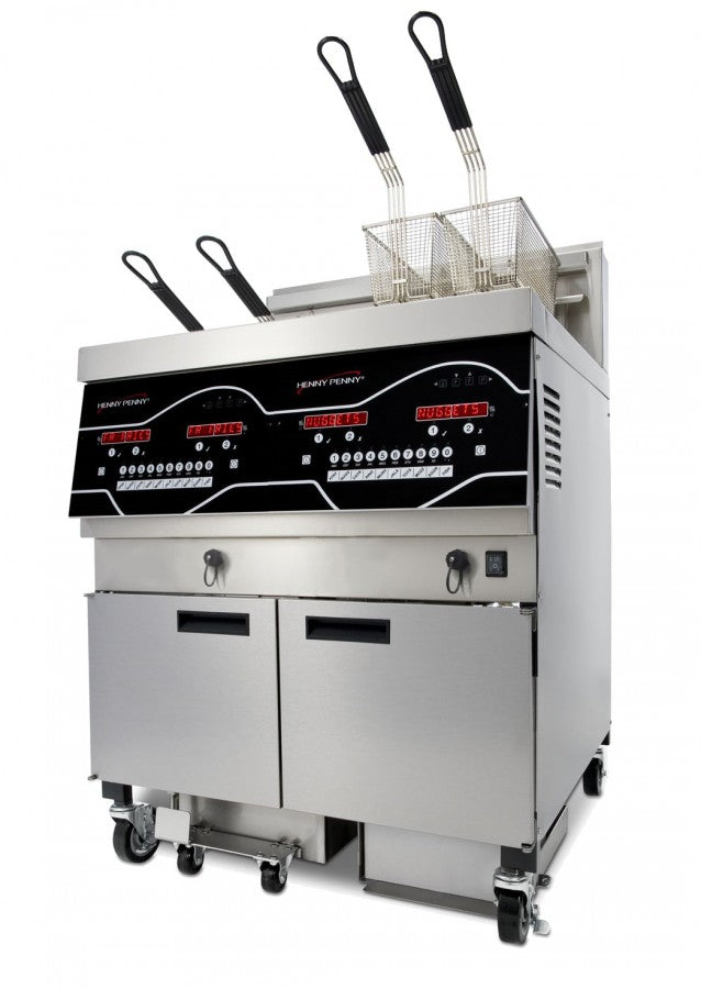 Henny Penny GVE 072FF – Two Well Open Fryer – Double Well Filter Fryer