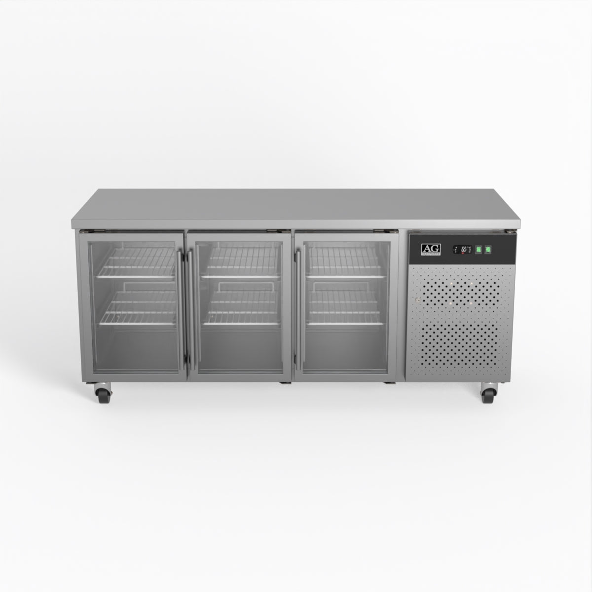 AG GNX3100TNG – Three Door Commercial Glass Door Worktop / Under Bench Display Fridge 700mm Depth