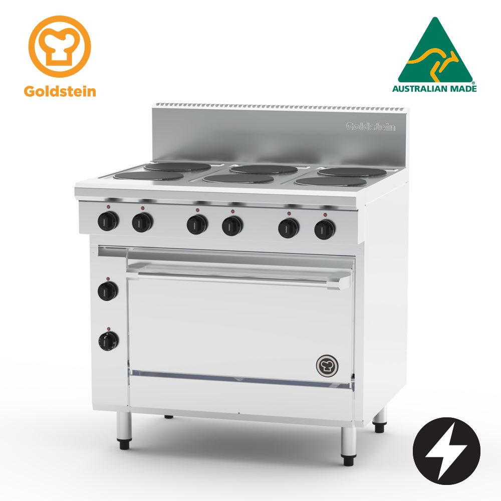 Goldstein PE6S28-X Electric Oven Range, 6 Solid Plates, Static Oven