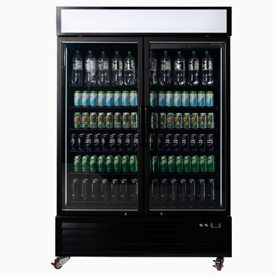 Bromic UC1250GDL-NR – Upright Display Fridge 1266L - 2 Door - Flat Glass - Lightbox