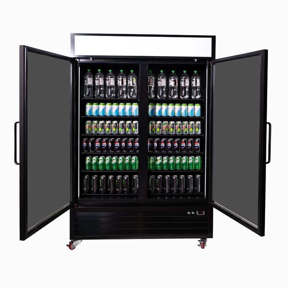 Bromic UC1250GDL-NR – Upright Display Fridge 1266L - 2 Door - Flat Glass - Lightbox