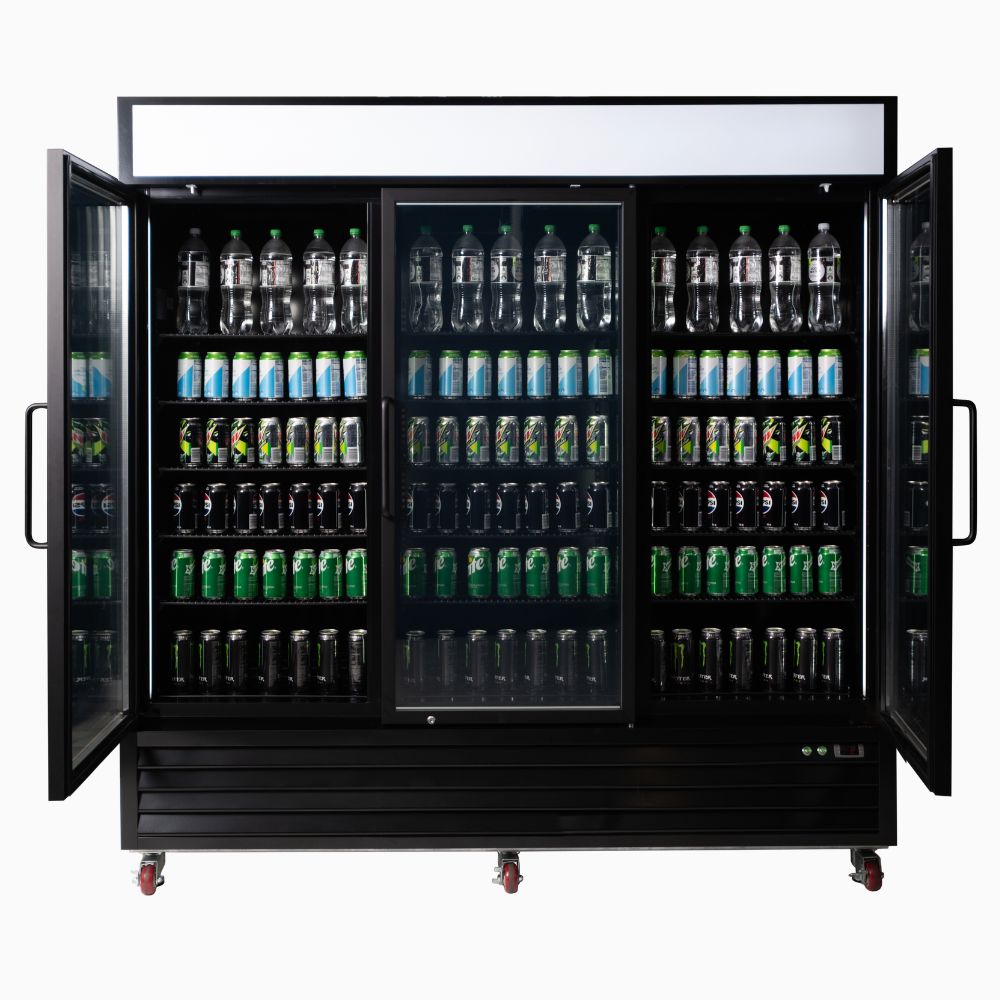 Bromic UC1980GDL-NR – Upright Display Fridge 1980L - 3 Door - Flat Glass - Lightbox