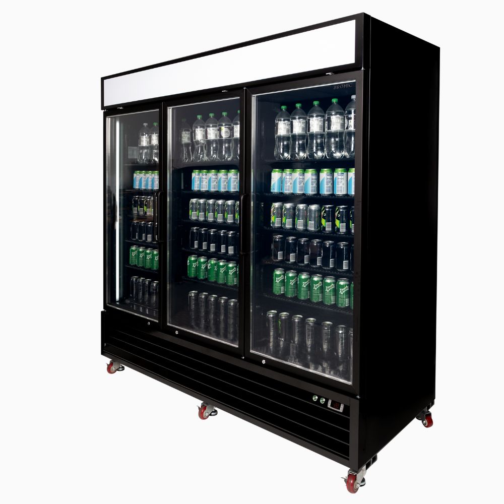 Bromic UC1980GDL-NR – Upright Display Fridge 1980L - 3 Door - Flat Glass - Lightbox
