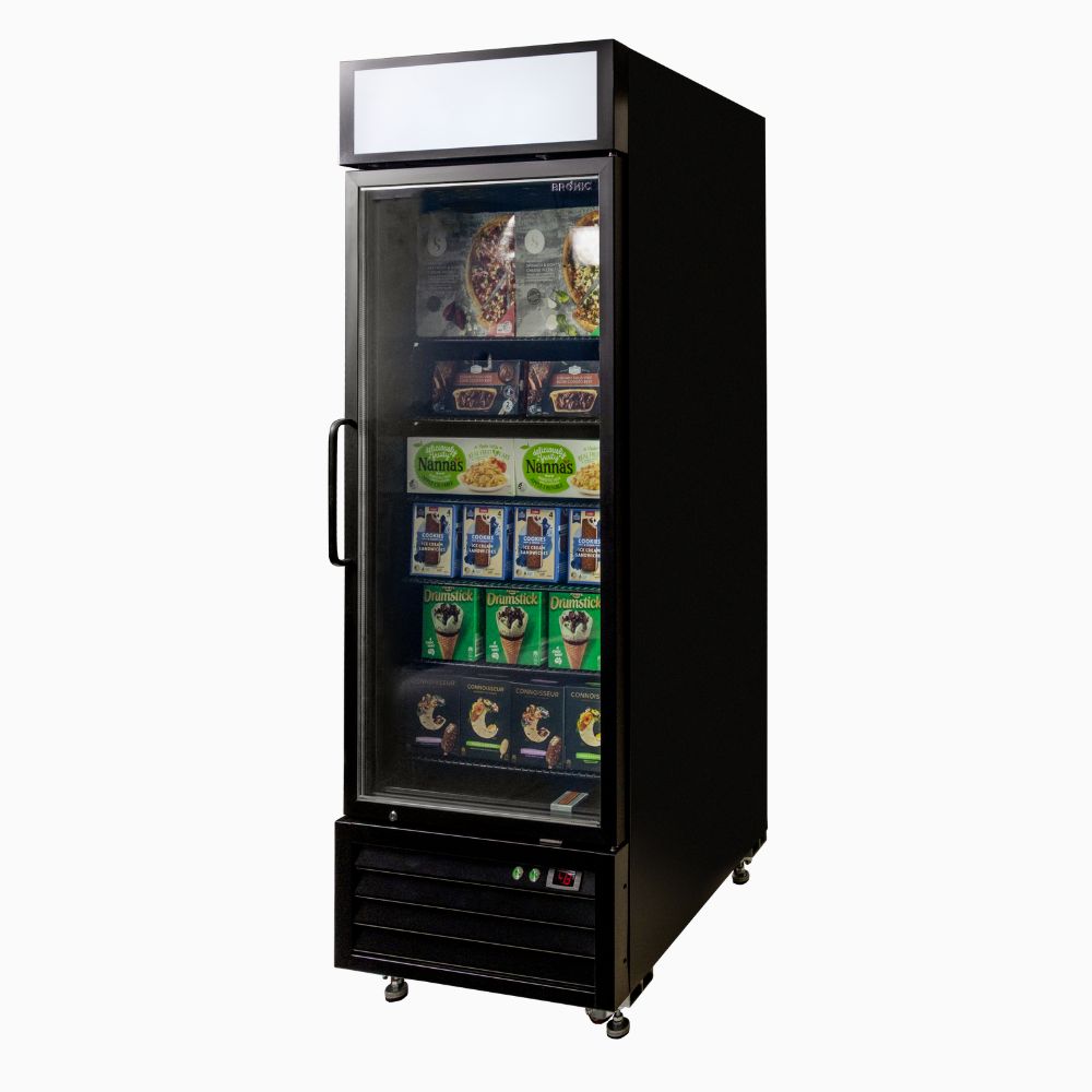 Bromic UF0550GDL-NR – Upright Display Freezer 546L - 1 Door - Flat Glass - Lightbox
