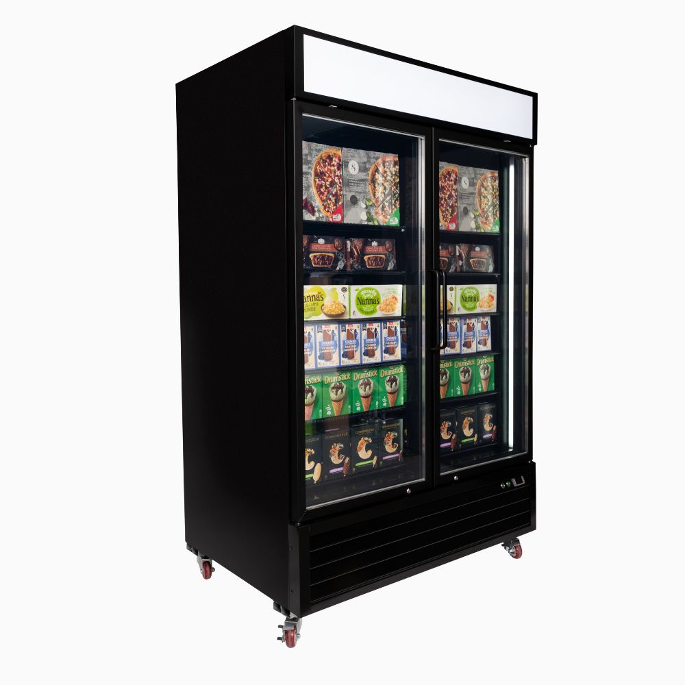 Bromic UF1250GDL-NR – Upright Display Freezer 1266L - 2 Door - Flat Glass - Lightbox