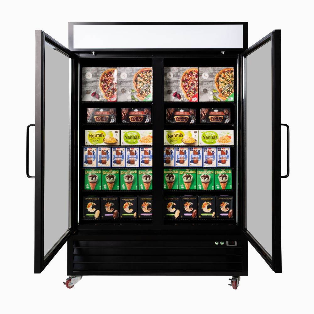 Bromic UF1250GDL-NR – Upright Display Freezer 1266L - 2 Door - Flat Glass - Lightbox