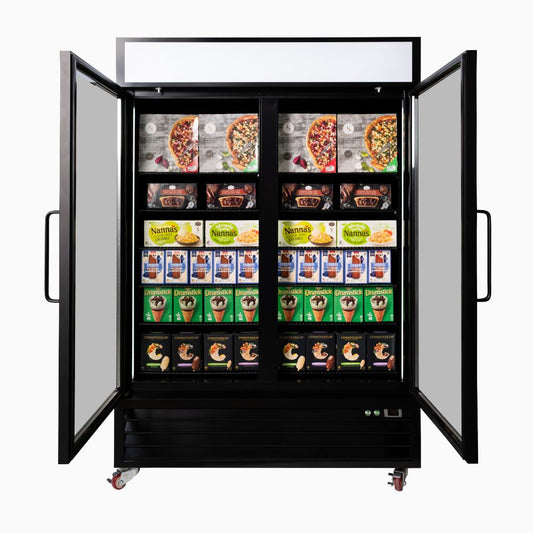 Bromic UF1250GDL-NR – Upright Display Freezer 1266L - 2 Door - Flat Glass - Lightbox