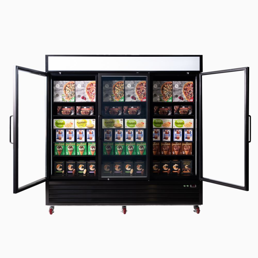 Bromic UF1980GDL-NR – Upright Display Freezer 1980L - 3 Door - Flat Glass - Lightbox