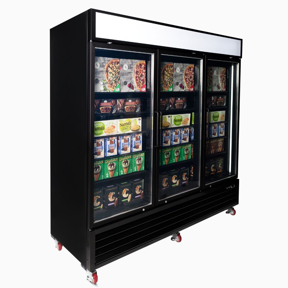 Bromic UF1980GDL-NR – Upright Display Freezer 1980L - 3 Door - Flat Glass - Lightbox
