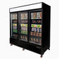 Bromic UF1980GDL-NR – Upright Display Freezer 1980L - 3 Door - Flat Glass - Lightbox