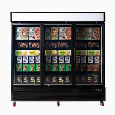 Bromic UF1980GDL-NR – Upright Display Freezer 1980L - 3 Door - Flat Glass - Lightbox