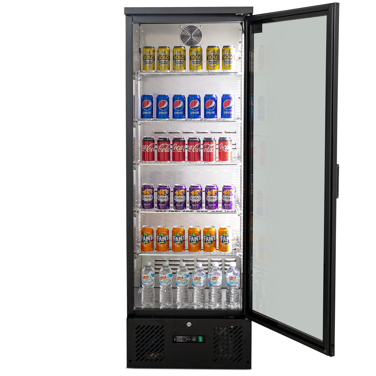 AG B300G – 300L Upright Glass Door Display / Backbar Fridge - Black