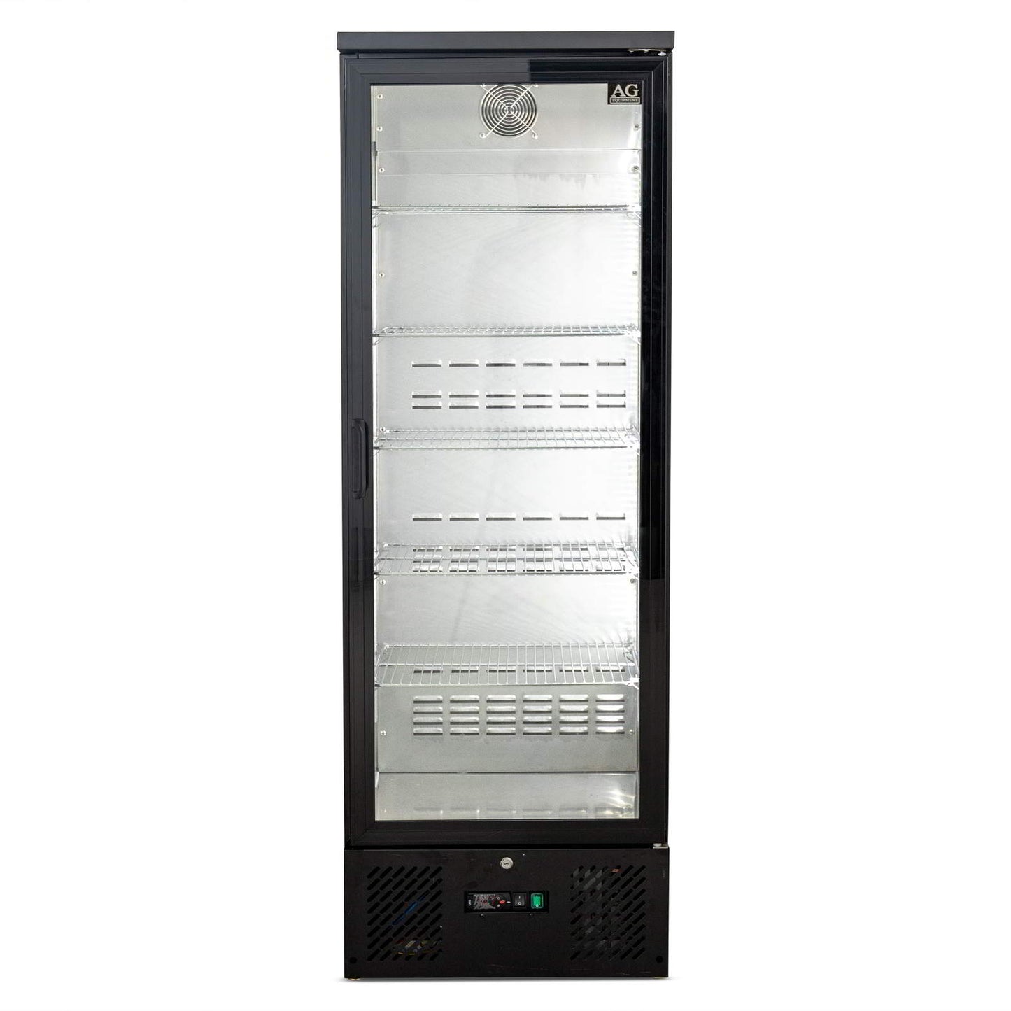AG B300G – 300L Upright Glass Door Display / Backbar Fridge - Black