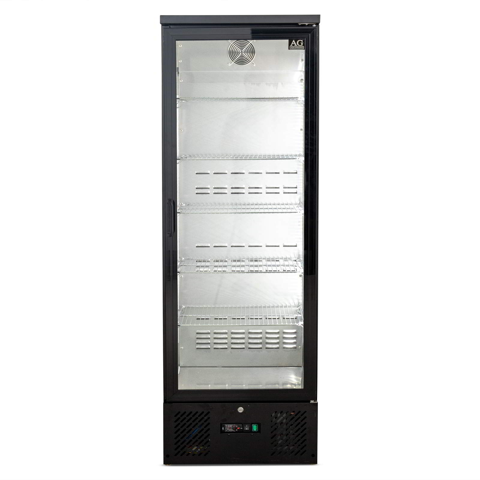 AG B300G – 300L Upright Glass Door Display / Backbar Fridge - Black