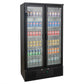AG B500G – 477L Upright Double Glass Door Display / Backbar Fridge - Black