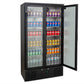 AG B500G – 477L Upright Double Glass Door Display / Backbar Fridge - Black