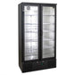 AG B500G – 477L Upright Double Glass Door Display / Backbar Fridge - Black