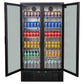 AG B500G – 477L Upright Double Glass Door Display / Backbar Fridge - Black
