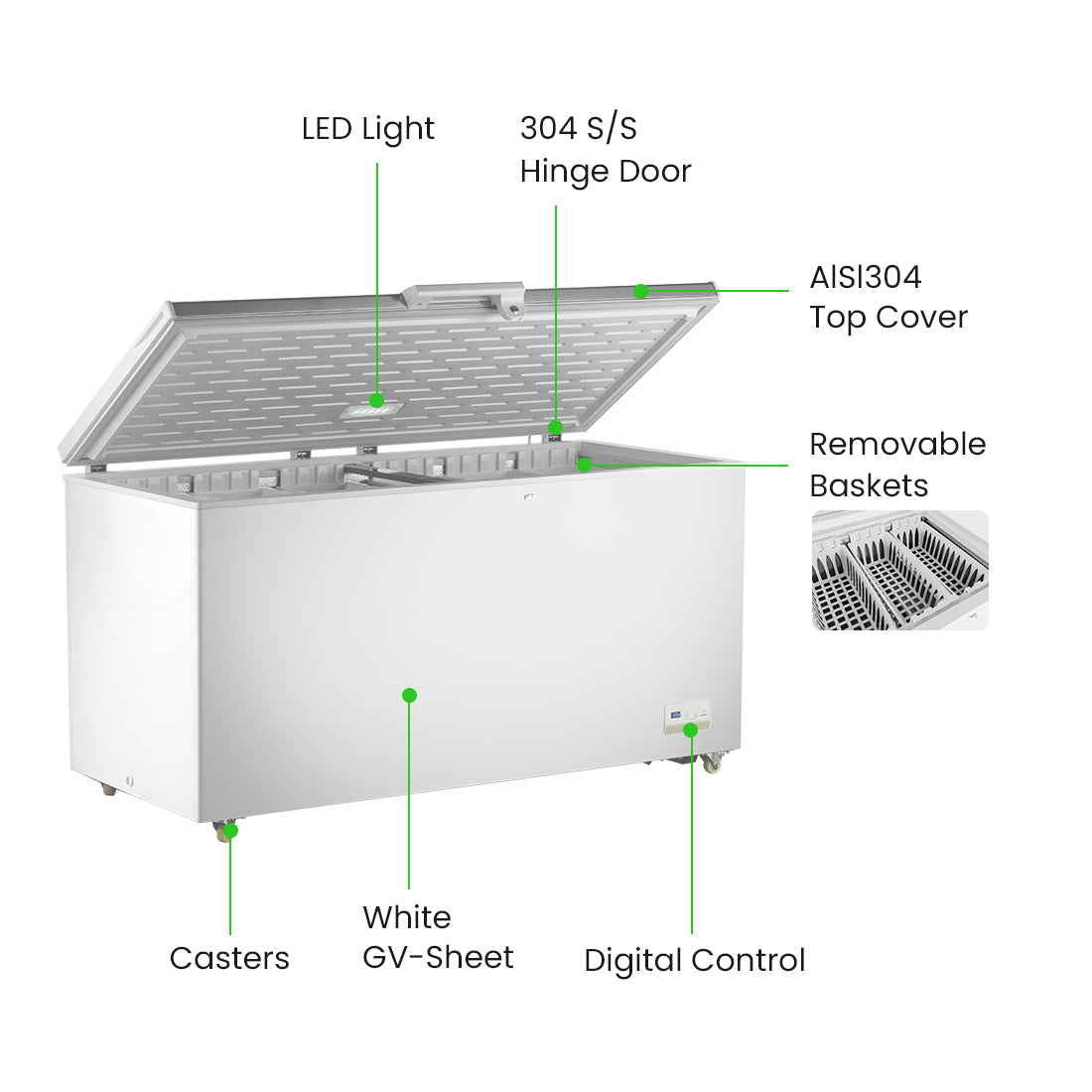 Thermaster 520L Chest Freezer with Stainless Steel Lid – BD520F