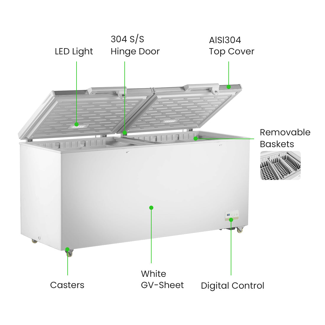 Thermaster 600L Chest Freezer with Stainless Steel Lid – BD600F